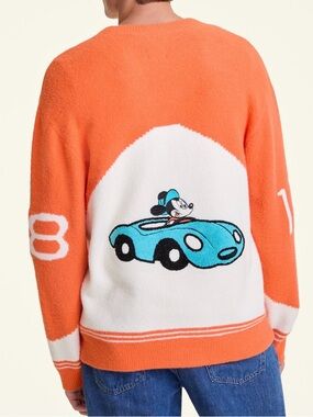 🧡🐭 NWT Disney x Macy’s Mickey Mouse Racing Cardigan Men’s Large $129 Retail